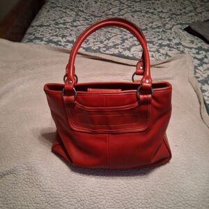 Vintage Elegant Red Leather Handbag